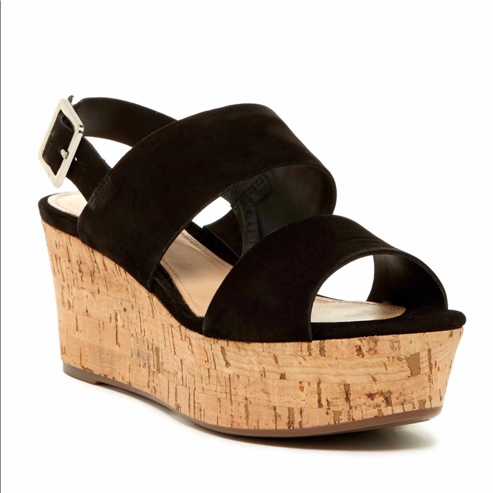 Schutz Black Wedge Sandal